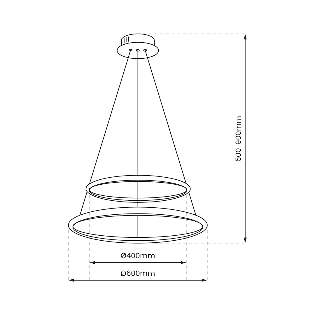 Hanging lamp HOOP CHROME 51W LED