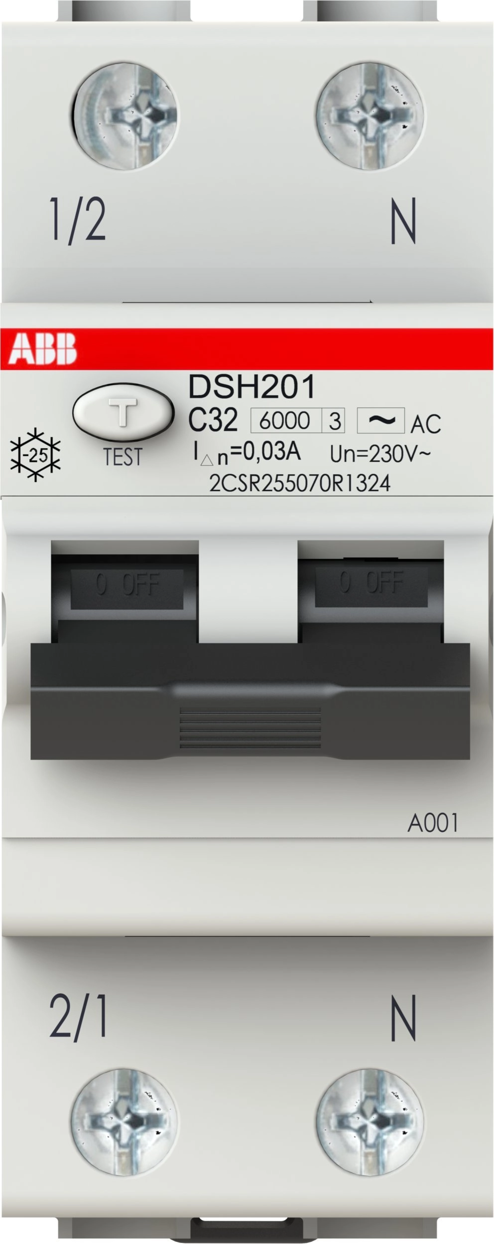 Residual overcurrent circuit breaker 1P+N char