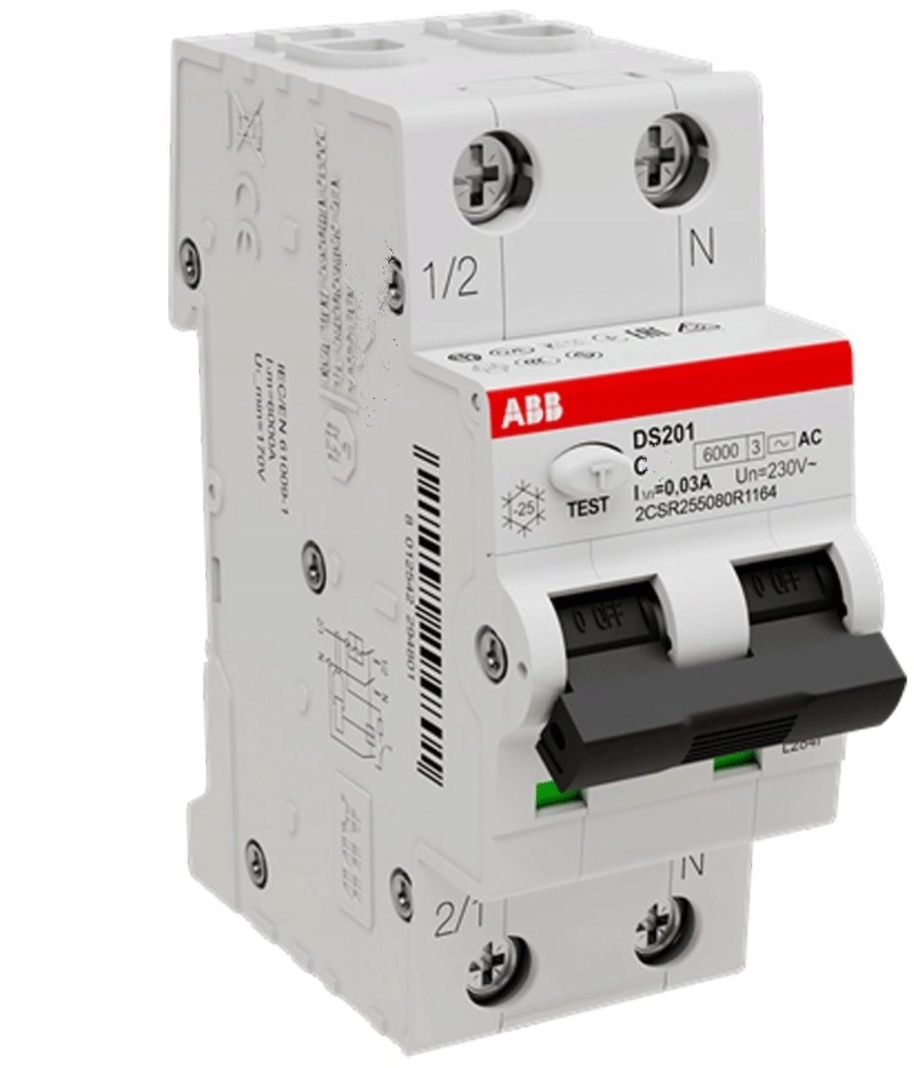 Residual overcurrent circuit breaker 1P+N char