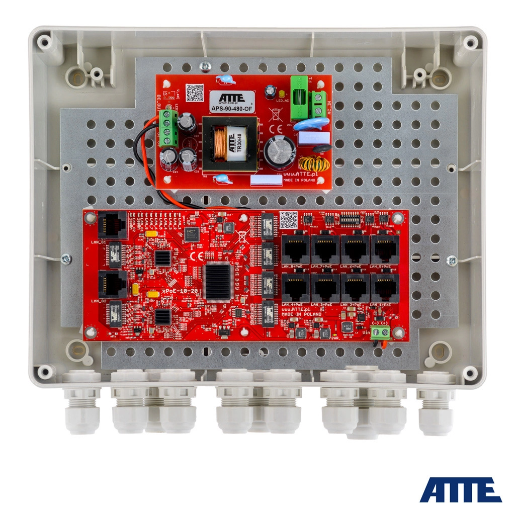 Switch Atte SWITCH ZEWNETRZNY 8-PORTOWY POE