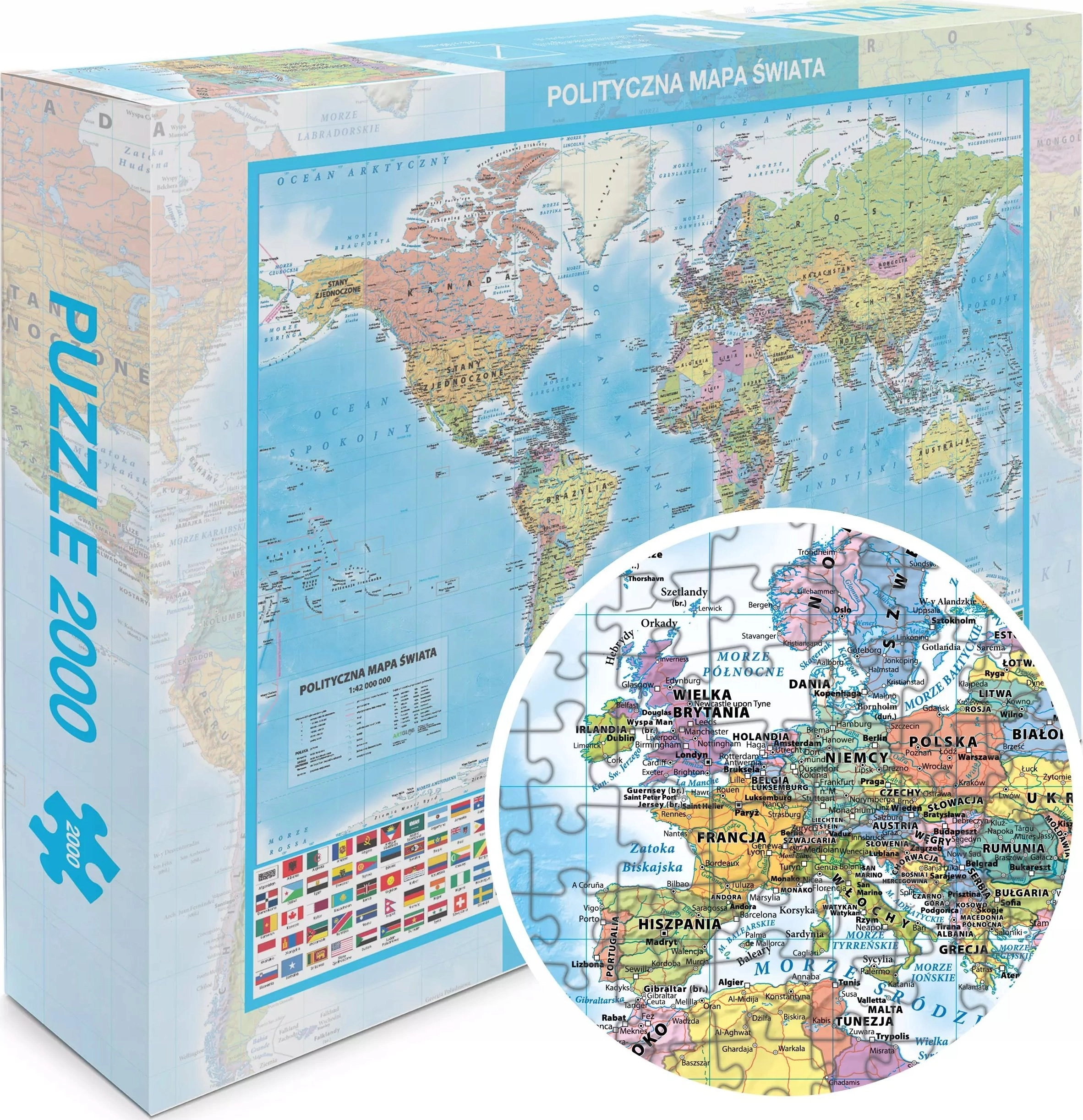 Puzzle 2000 - Świat polityczny mapa