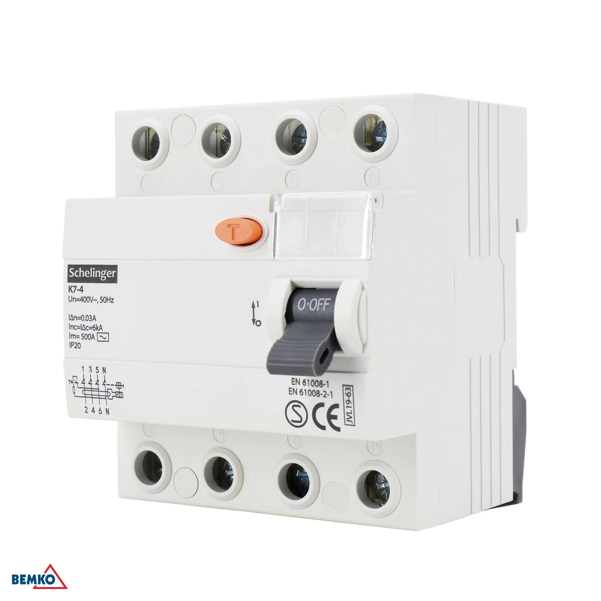 Residual current circuit breaker AC 4P