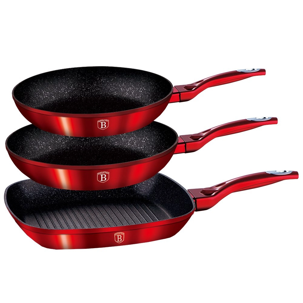 SET OF 3 GRANITE PANS BERLINGERHAUS