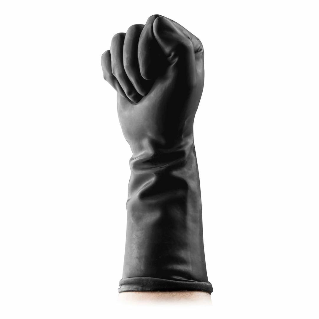 Gladka black glove fisting latex sex
