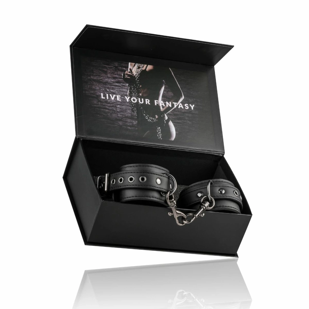 Handcuffs with chain on hand bdsm