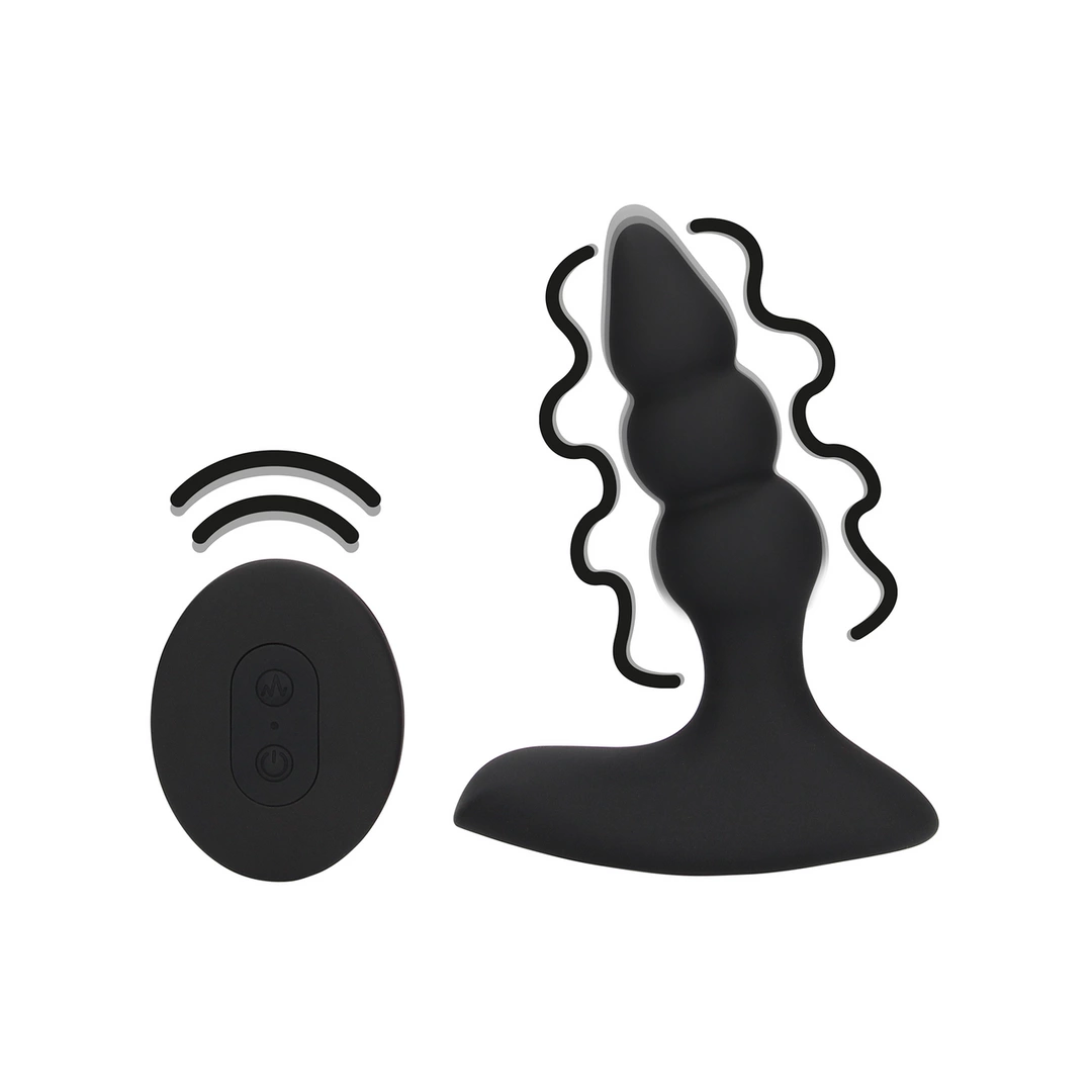 Loveline Licorice Black Beaded Vibrating Plug