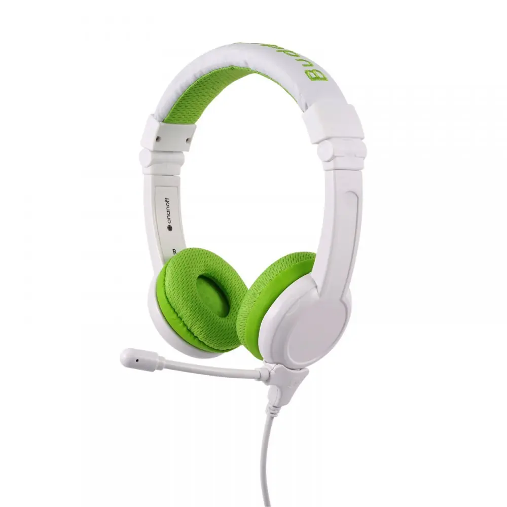 BuddyPhones School+ austiņas Vadu un bezvadu galvas siksnas zvani/mūzika USB Type-C Bluetooth Zaļš, balts