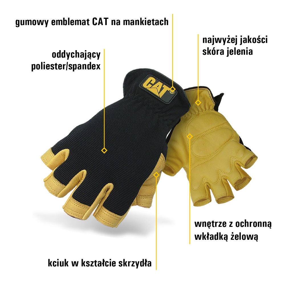CAT half-finger gloves prem. deerskin gel