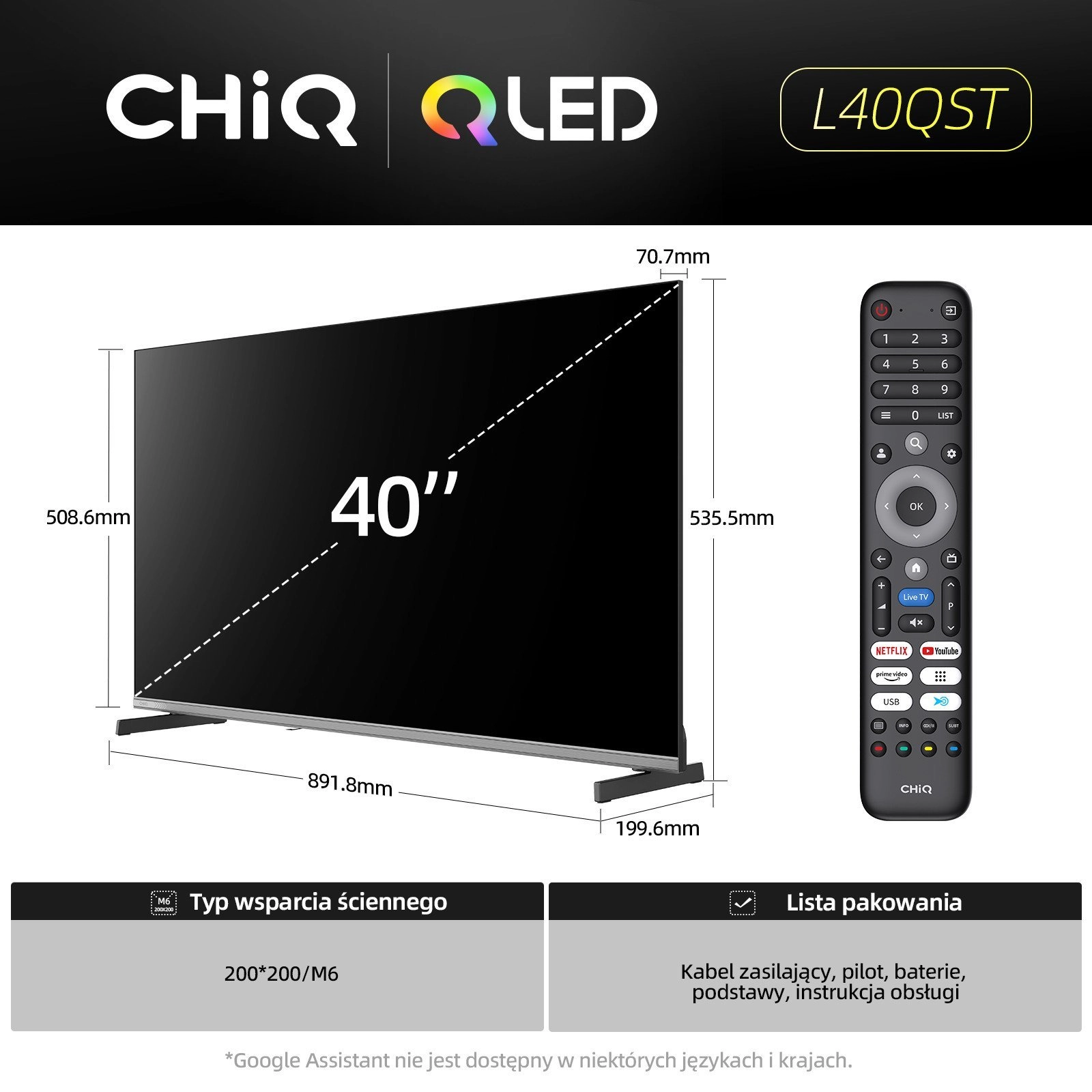 CHiQ L40QST TV 40"  QLED  Full