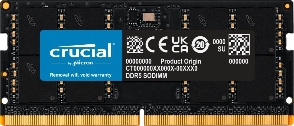 Crucial 32GB DDR5-5600 SODIMM CL46 (16Gbit)