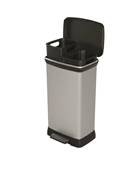 Curver pedal waste bin silver (3253928680008)
