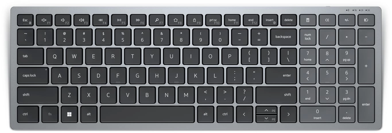 DELL KB740 tastatūra Birojs RF bezvadu sakari + Bluetooth QWERTY US International Pelēks, Melns