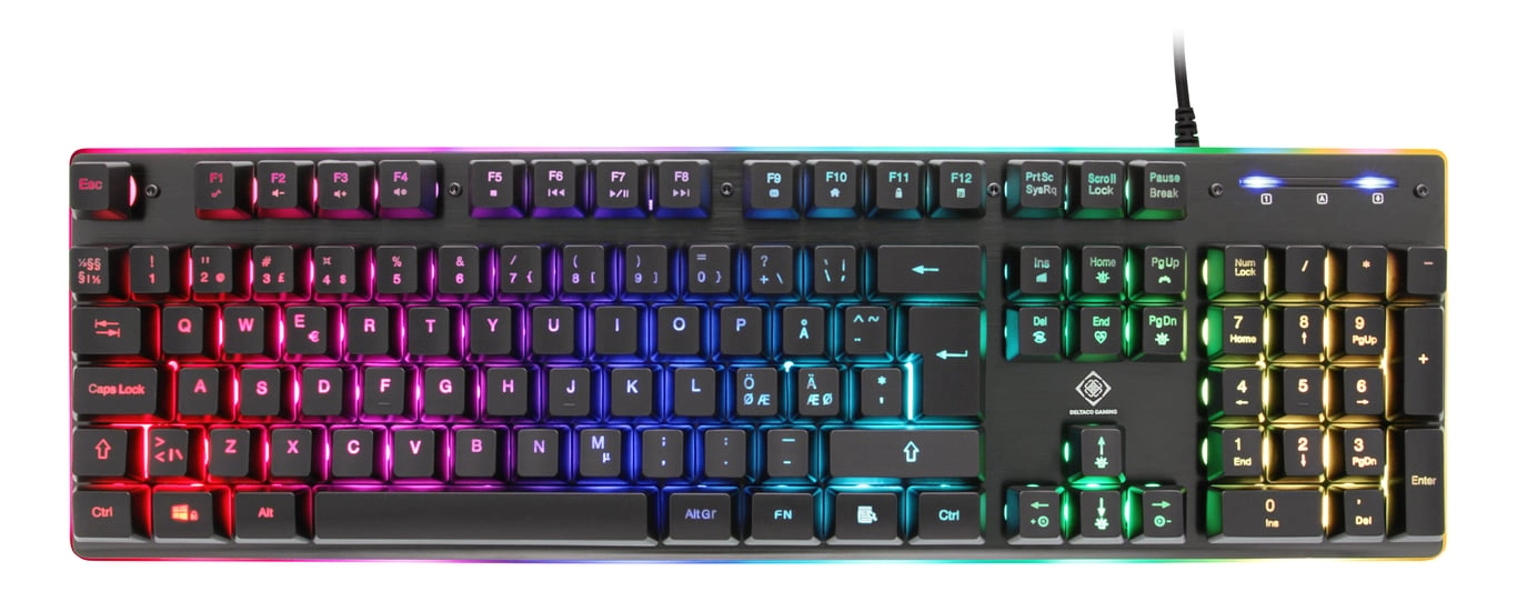 Deltaco gaming keyboard USB RGB black