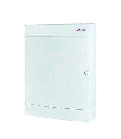Surface-mounted 3x18 multimedia switchboard equipped with