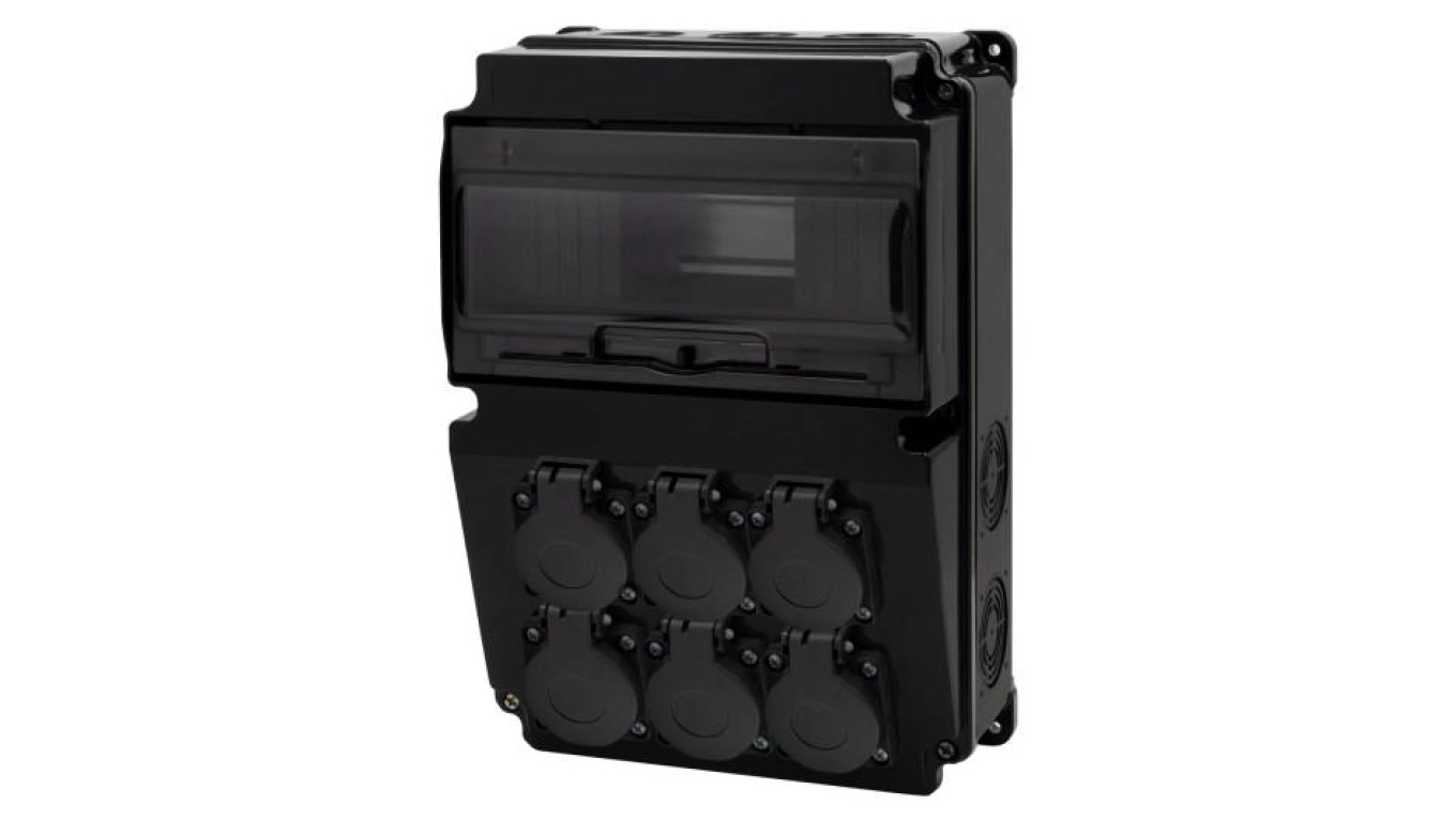CHAP.STAC.LAGO 10M 6X230V BLACK