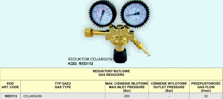 CO2/AR-2 REDUCER - CLOCKS . RED113 5902561140025