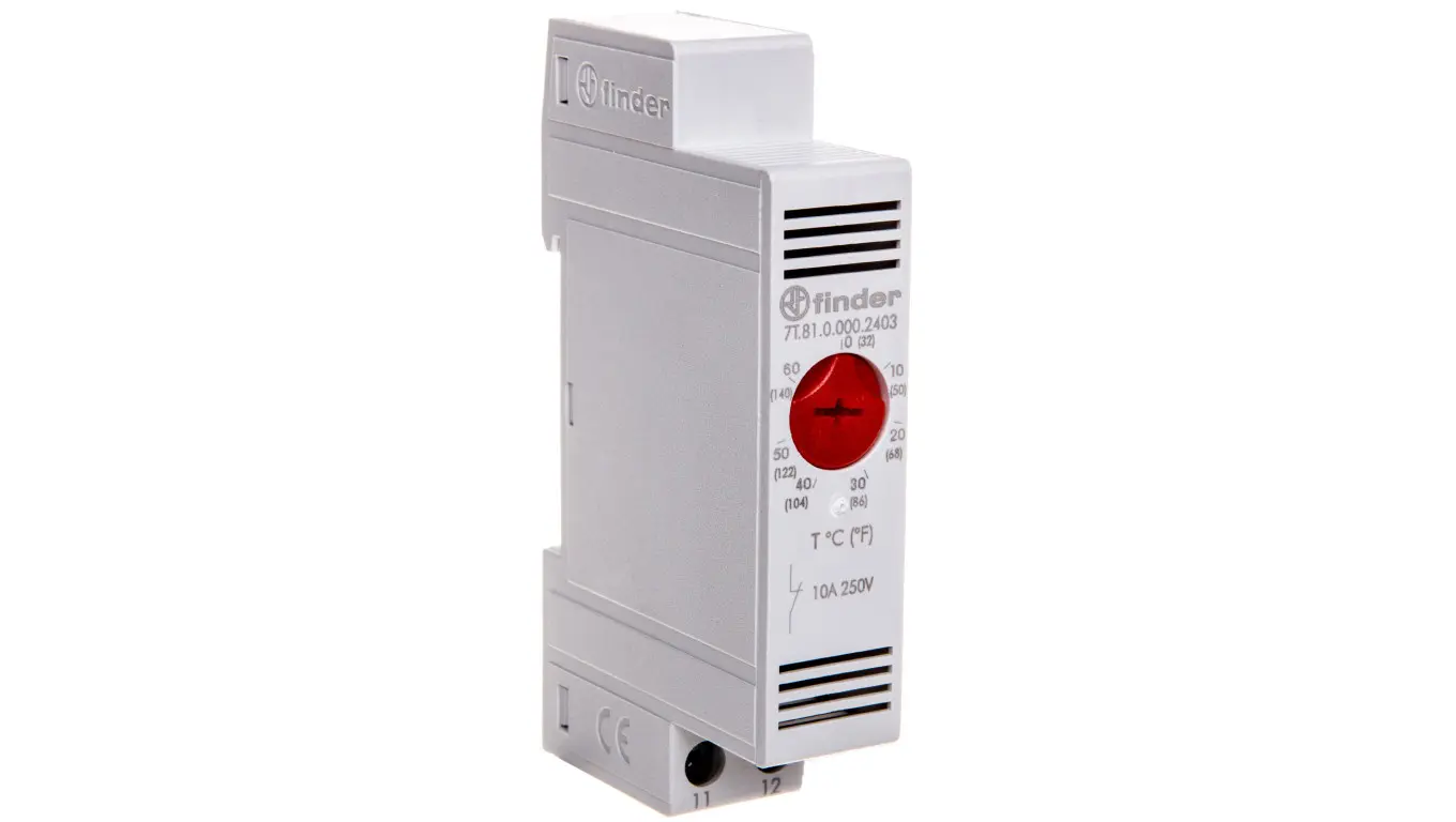 Thermostat for cabinets and enclosures- heater