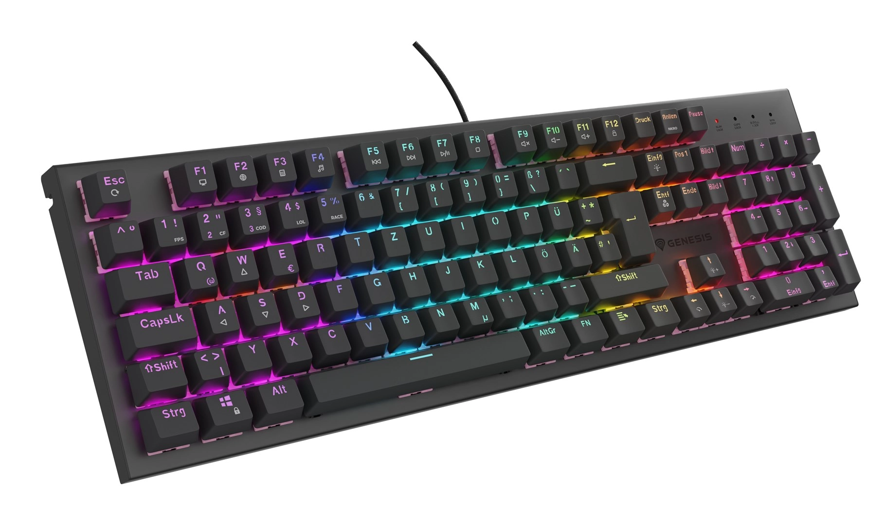 GENESIS NKG-2179 tastatūra Speļu USB QWERTZ Vācu Melns