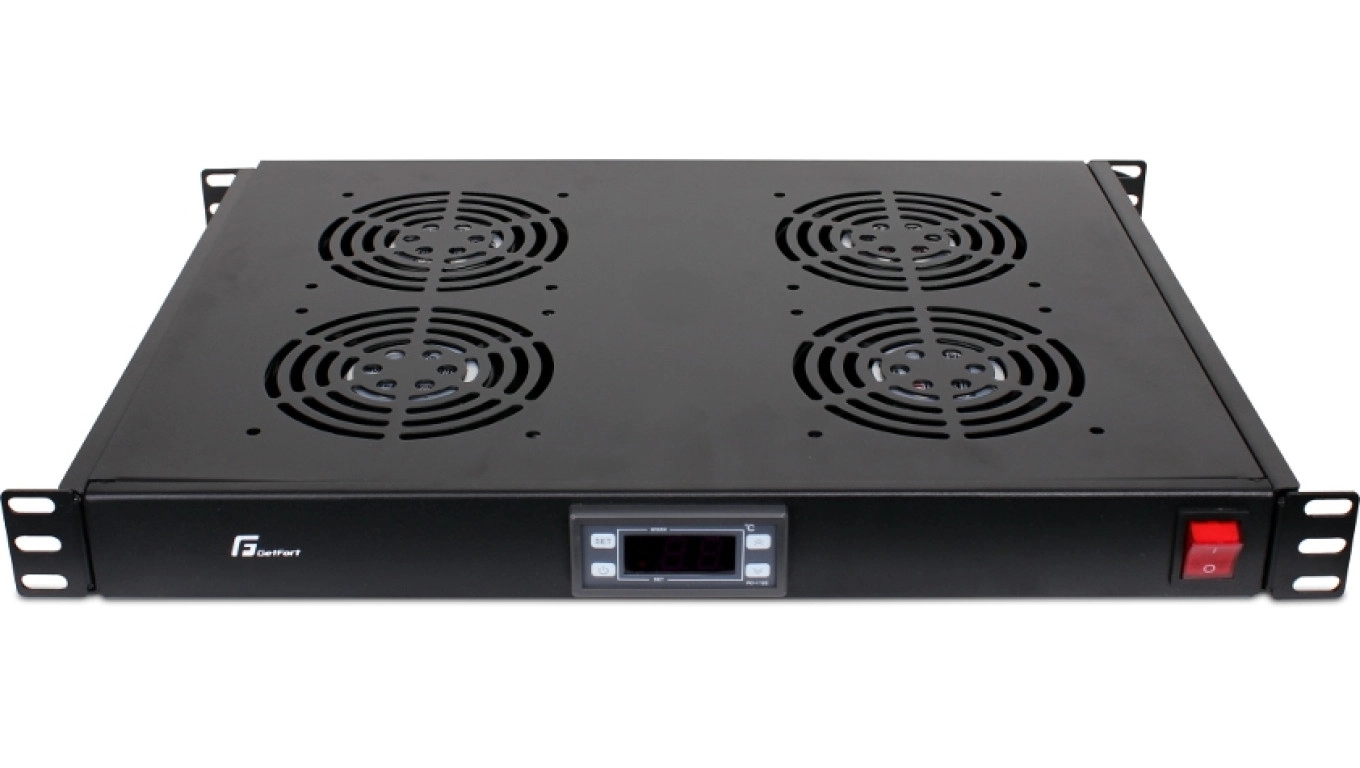 Panel of 4 fans with thermostat