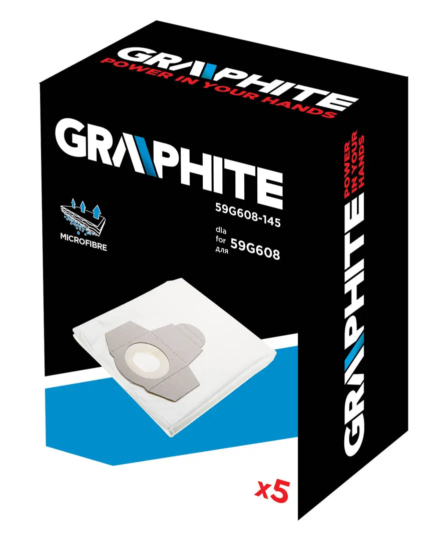 Grafīta putekļu sūcēja maisiņš Putekļu sūcēju maisiņi 59G608 5 gab. (TOP-59G608-145)