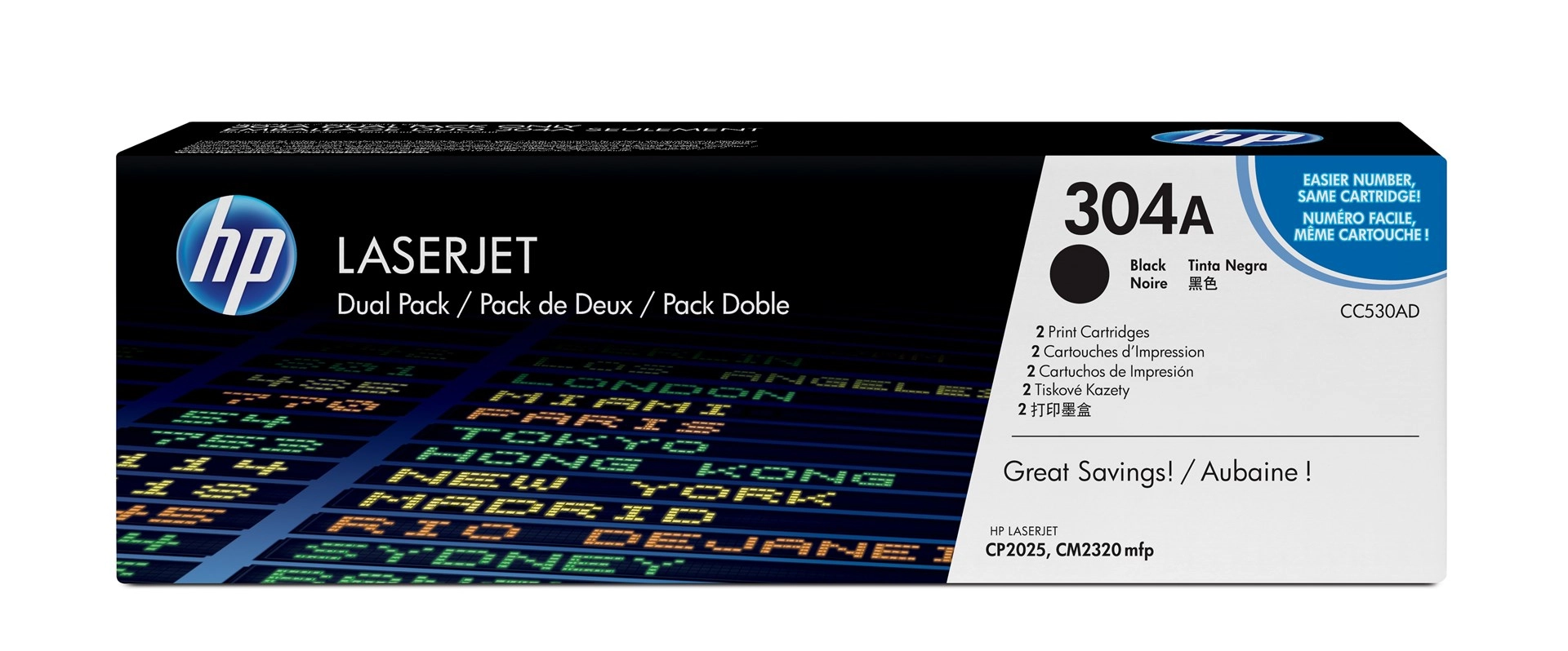 HP 304A 2-pack Black Original LaserJet