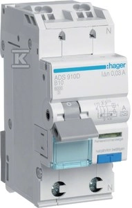 Residual overcurrent circuit breaker RCBO 1P+N