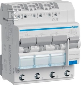 Hager Residual Current Circuit Breaker 3x1P+N