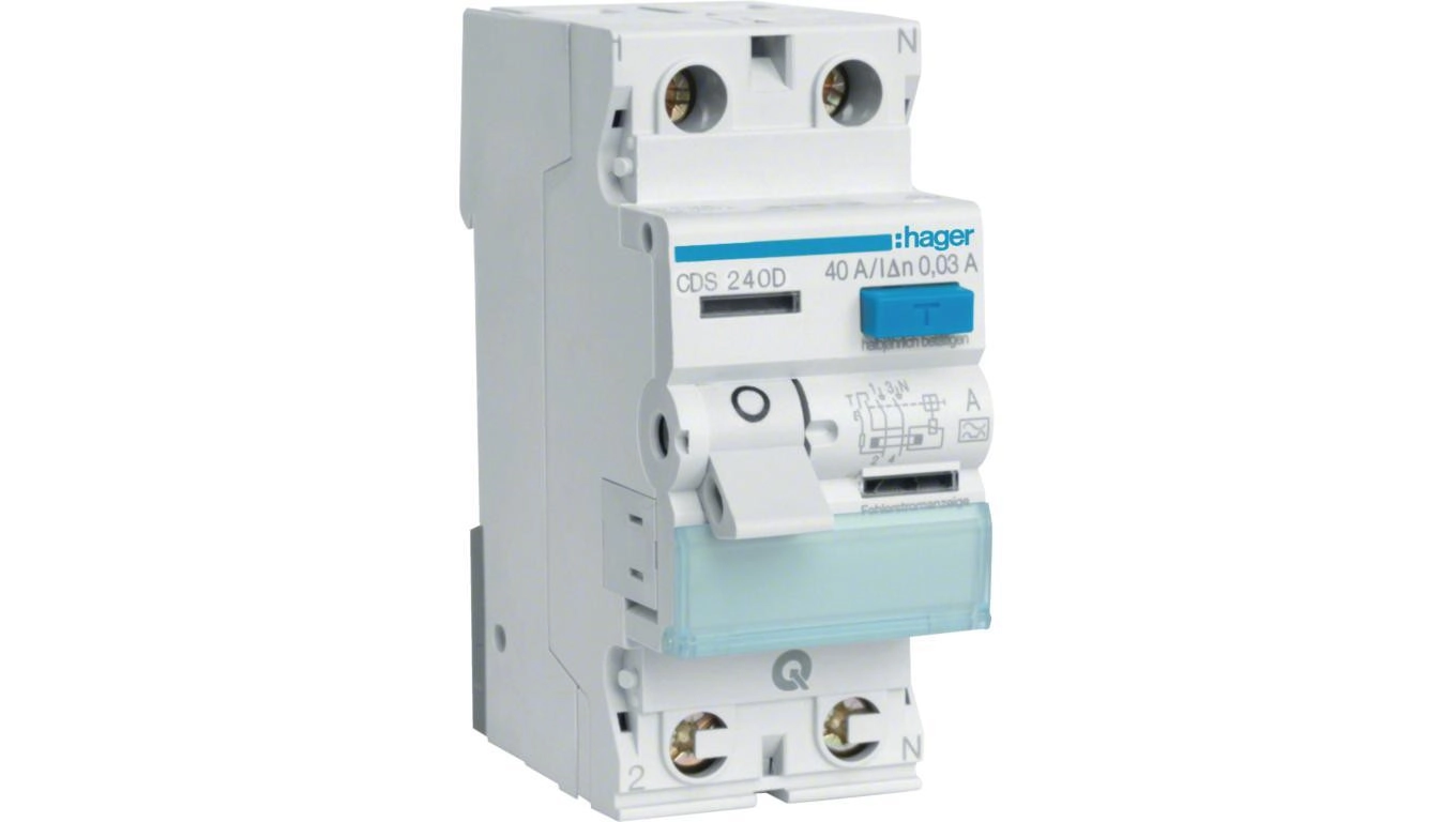 Hager Fi switch 2-pole 6kA 40A