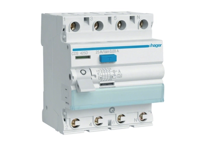 RCCB Residual current circuit breaker 3P+N