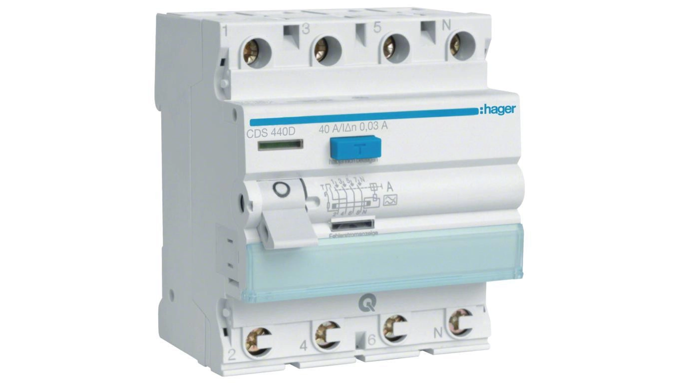 RCCB Residual current circuit breaker 3P+N