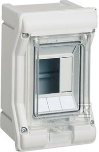 Hager 1x3 surface-mounted IP65 Vector VE103SN