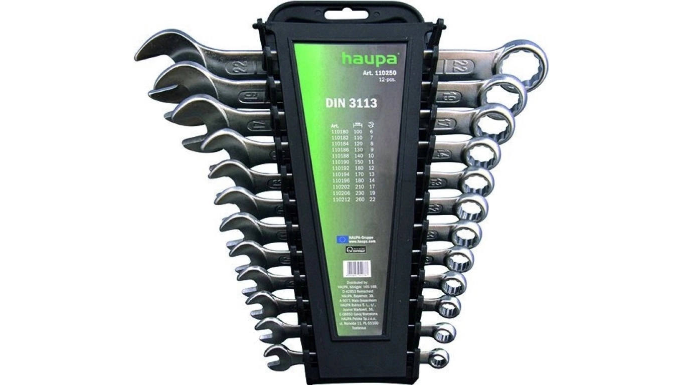 12-element flat ring wrench set HAUPA