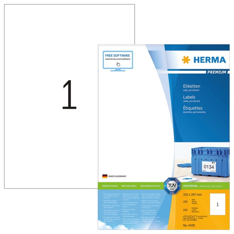 HERMA Labels Premium A4 210x297 mm