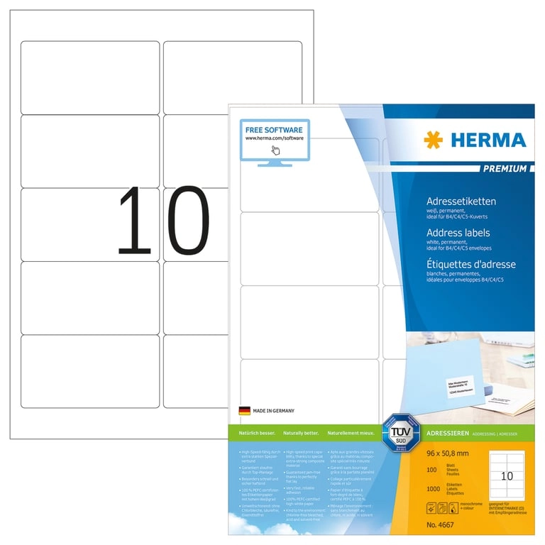 HERMA Address labels Premium A4 96x50