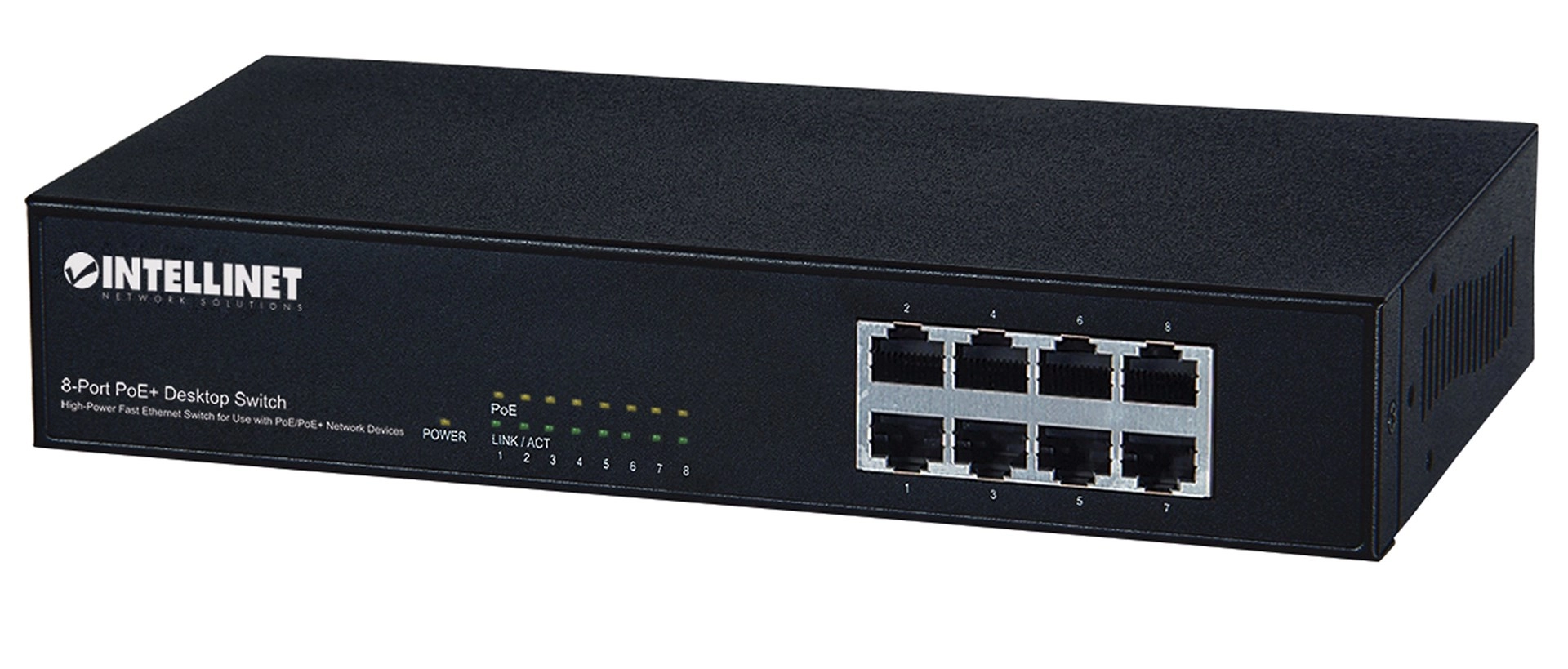 Intellinet 8-Port Fast Ethernet PoE+ Switch