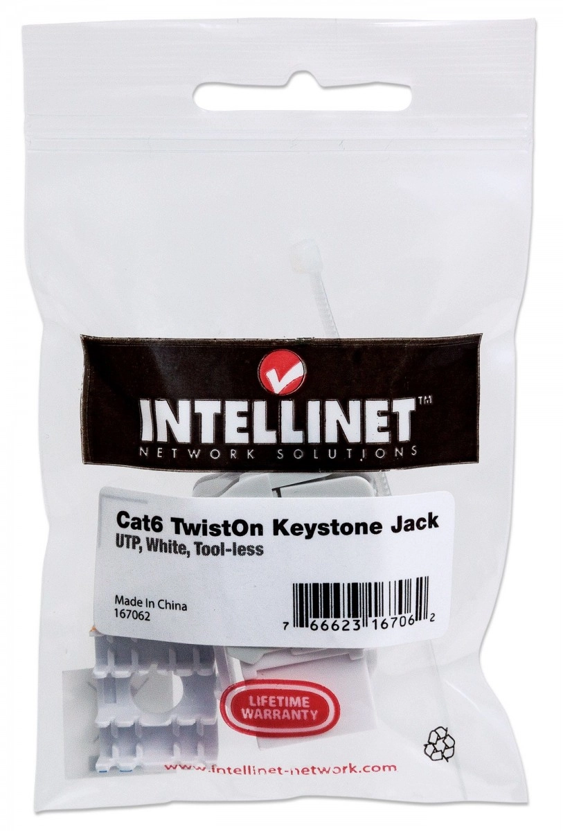 Intellinet Keystone Jack Cat6 UTP Toolless