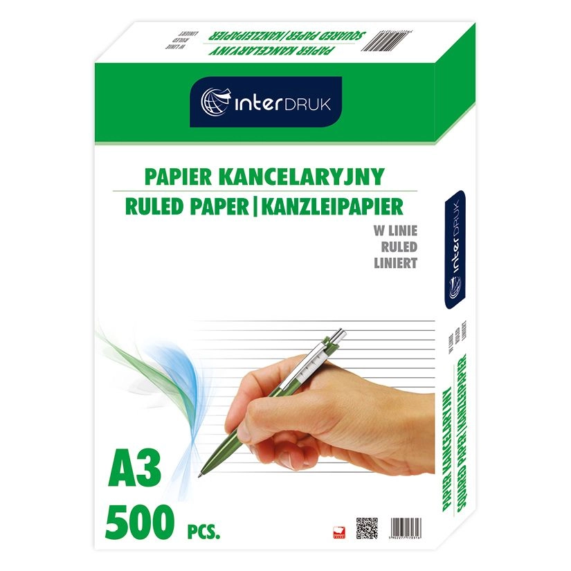 Interprint A3 lined office paper/500 sheets