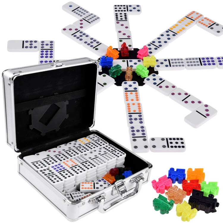 Domino puzzle game in a metal
