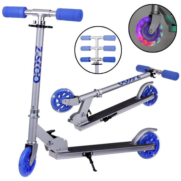 Lightweight Folding Scooter with Glowing Wheels