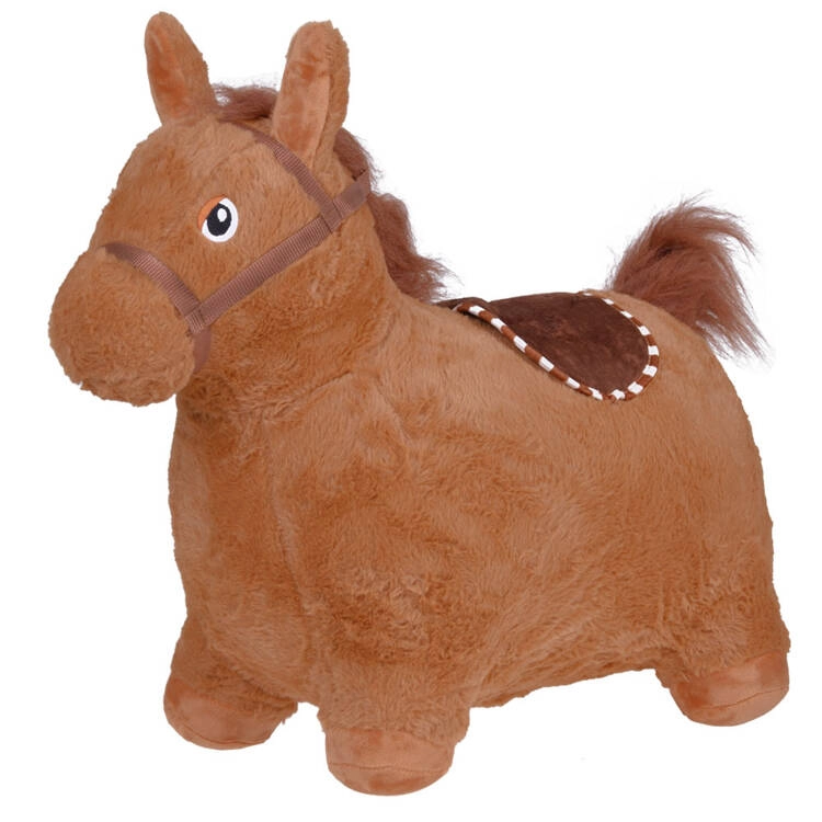Inflatable plush jumping horse for children