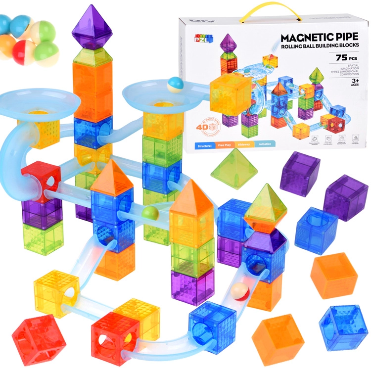 Magnetic Building Blocks Marble Run Ball