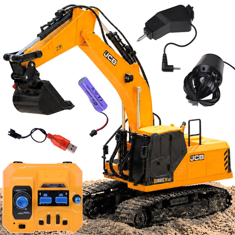 Remote controlled excavator licensed by JCB