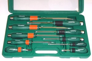 Jonnesway Set of flat-head locksmith screwdrivers