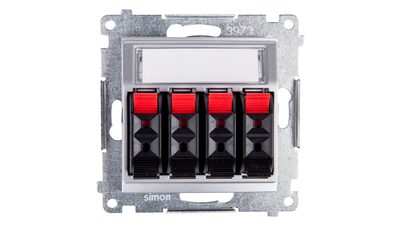Kontakt-Simon Speaker socket SIMON54 quadruple silver