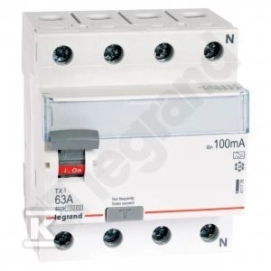 Differential switch 4P 63A 0.1A