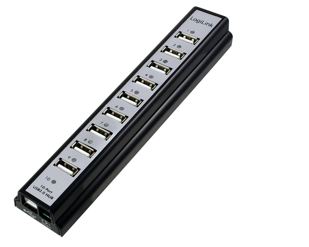 USB 2.0 Hub 10-Ports with