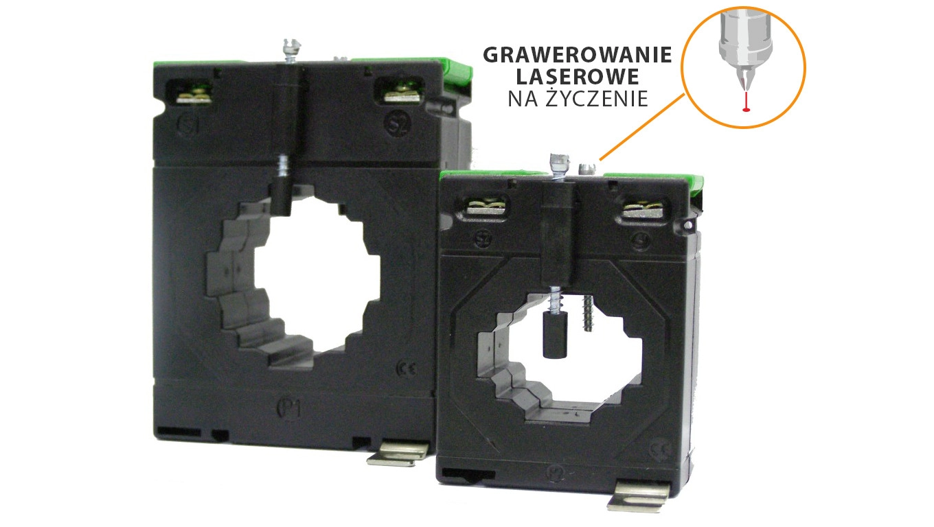 Current transformer with hole for busbar