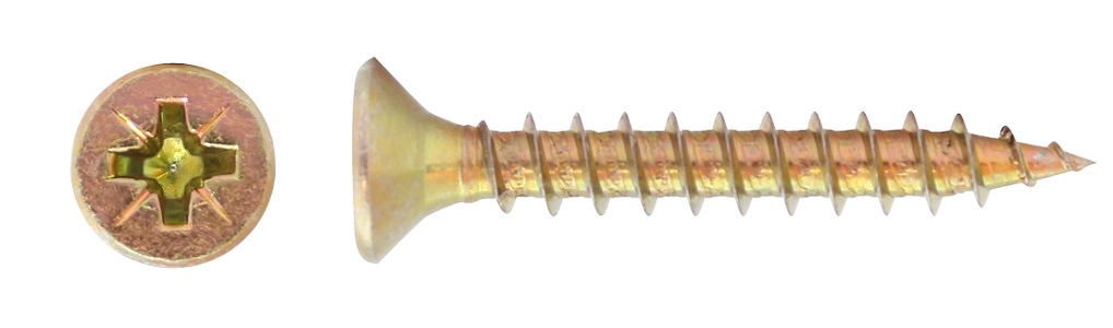 MCFIX WOOD SCREW  YELLOW GALVANIZED  6