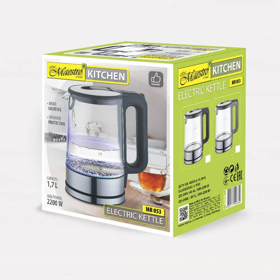 Maestro MR-053 glass electric kettle 1