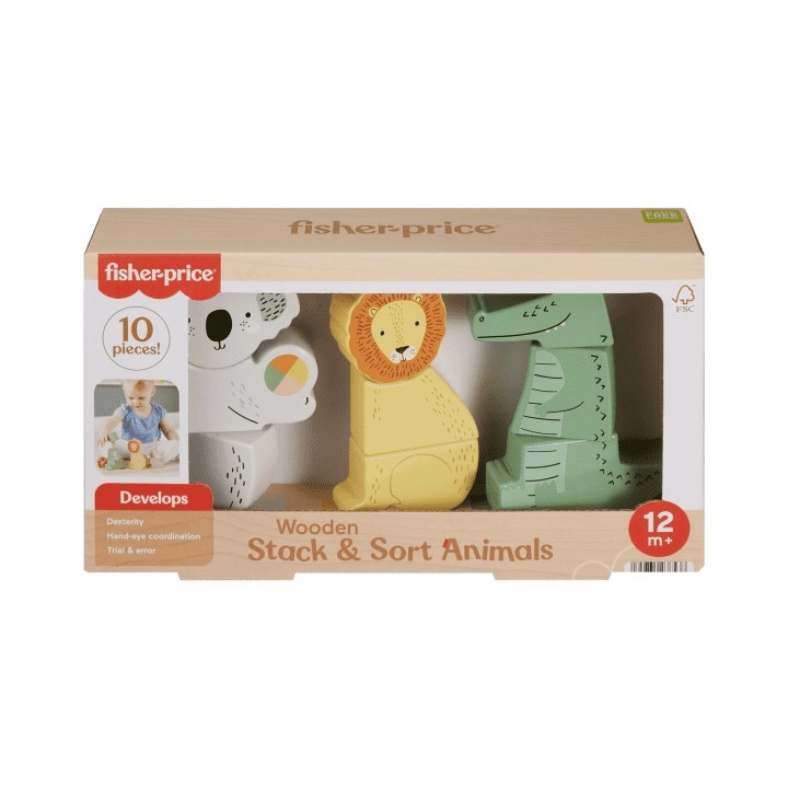 Fisher-Price Wooden Stack  Sort Animals Baby